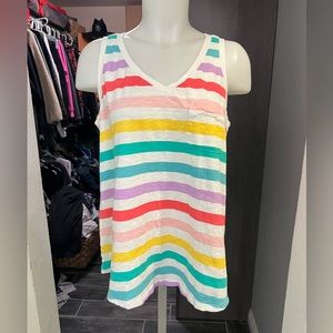 Torrid Classic Fit Rainbow & White Tank Top